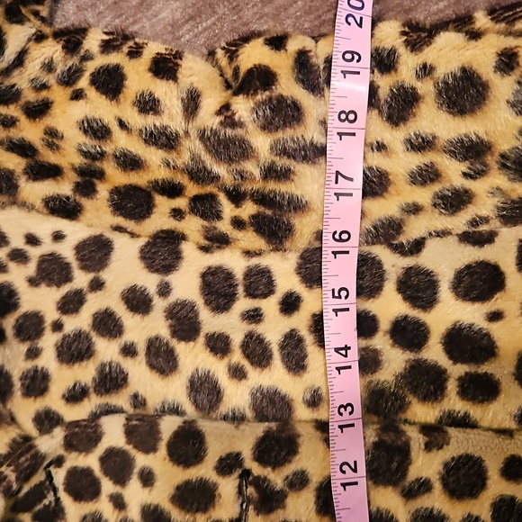 Vintage Leopard Print Faux Fur Coat Thigh Length Satin Lined Heavy Warm Custom - Picture 15 of 16